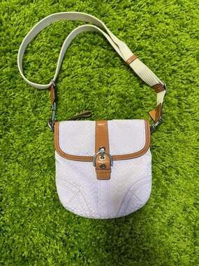 Coach Lavender Signature Jacquard Soho Swing Crossbody Bag